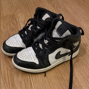 Jordan Kids Black and White High-Top Sneakers